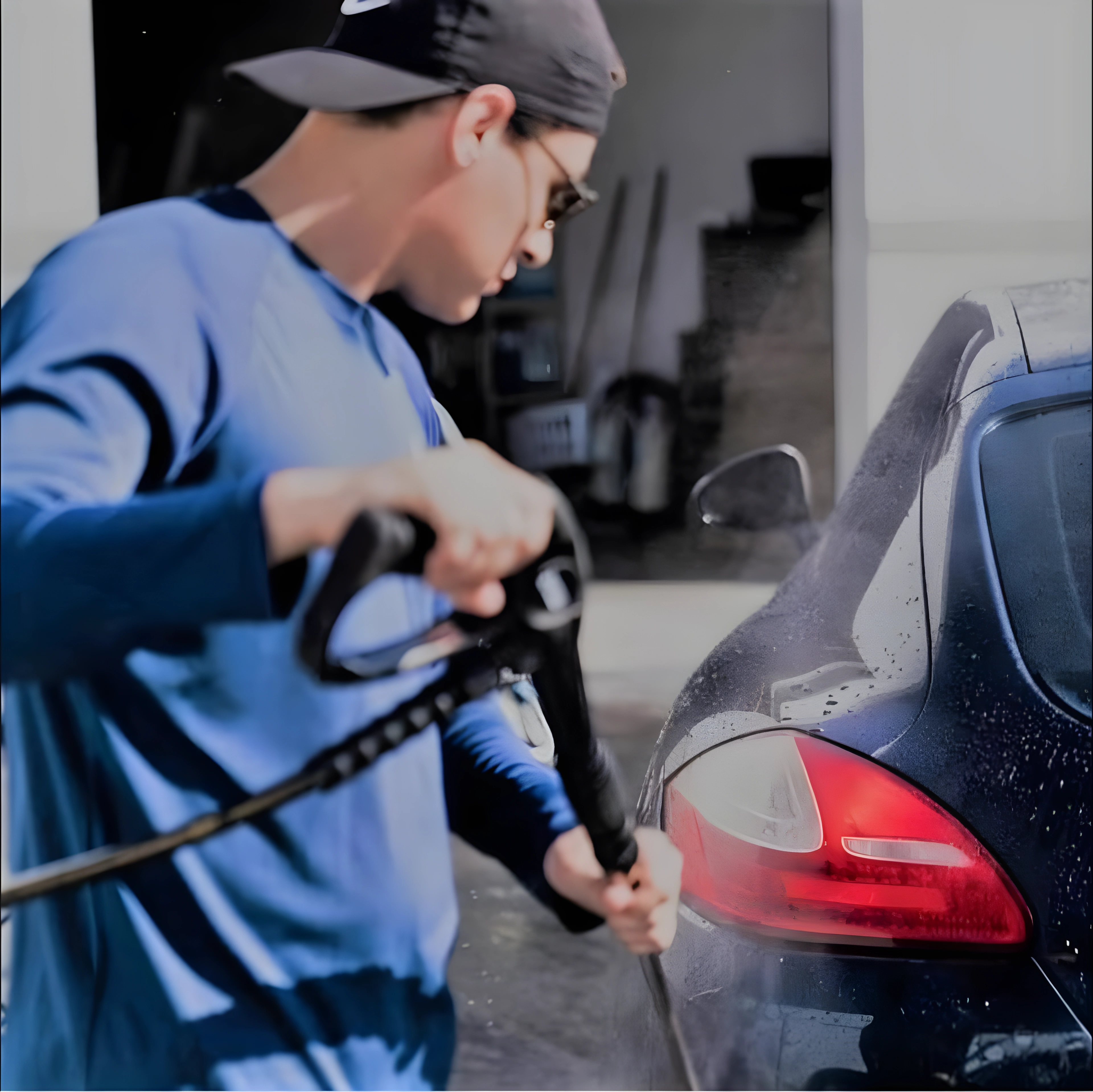 Matt washing a Porsche at Legacy Detail Studio